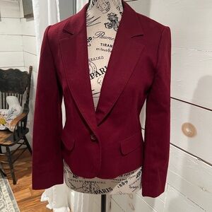 Pendleton 100% virgin wool petite Women's Red Blazer, see pics, EUC, made in USA